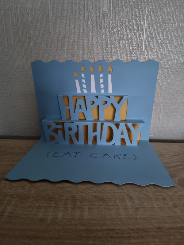 pop up Birthday cake card with Candles